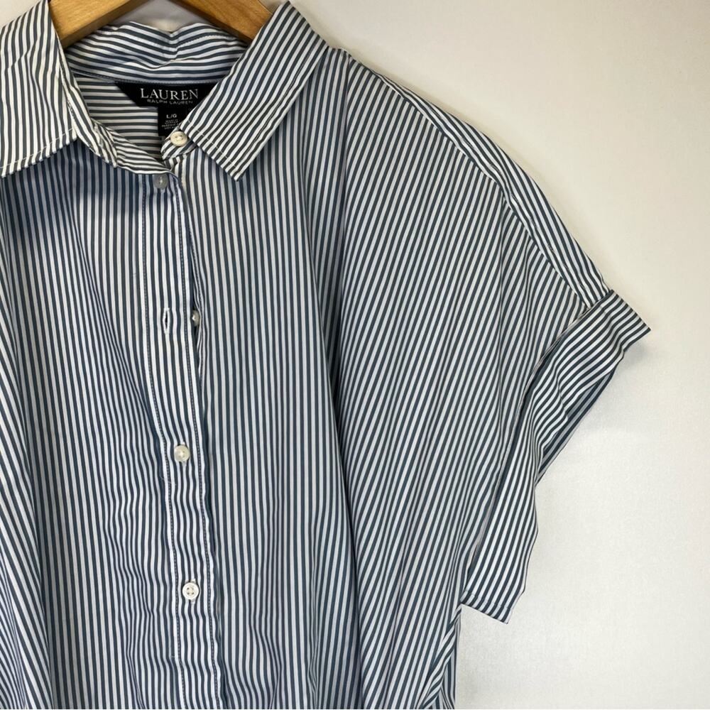 Lauren Ralph Lauren Striped tie front striped shirt - large - Picture 5 of 13